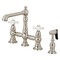 Kingston Brass KS7278PXBS English Country 8" Bridge Kitchen Faucet W/ Sprayer, Nickel KS7278PXBS - alternate 1
